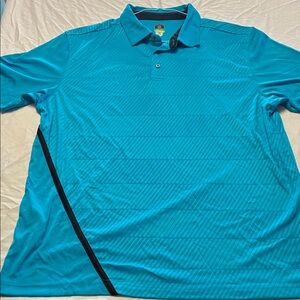 PGA Tour Men’s Bright Teal Performance Polo with Black Accent